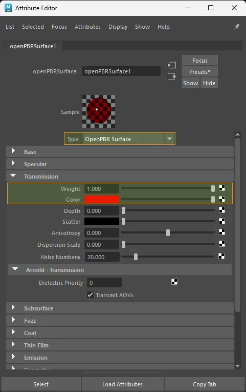 Factor-only diffuse transmission connection for openPBRSurface