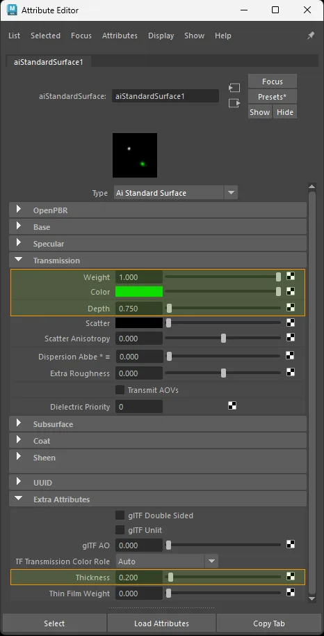 Factor-only volume connection for aiStandardSurface